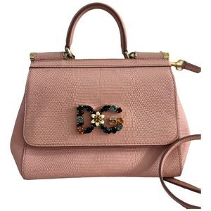 Dolce & Gabbana Miss Sicily Bag Lizard Embossed Leather Medium